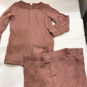 MORI Baby Blush pink Bamboo/Organic Cotton 2 PC SET 9-12 mo Rib Knit Girls